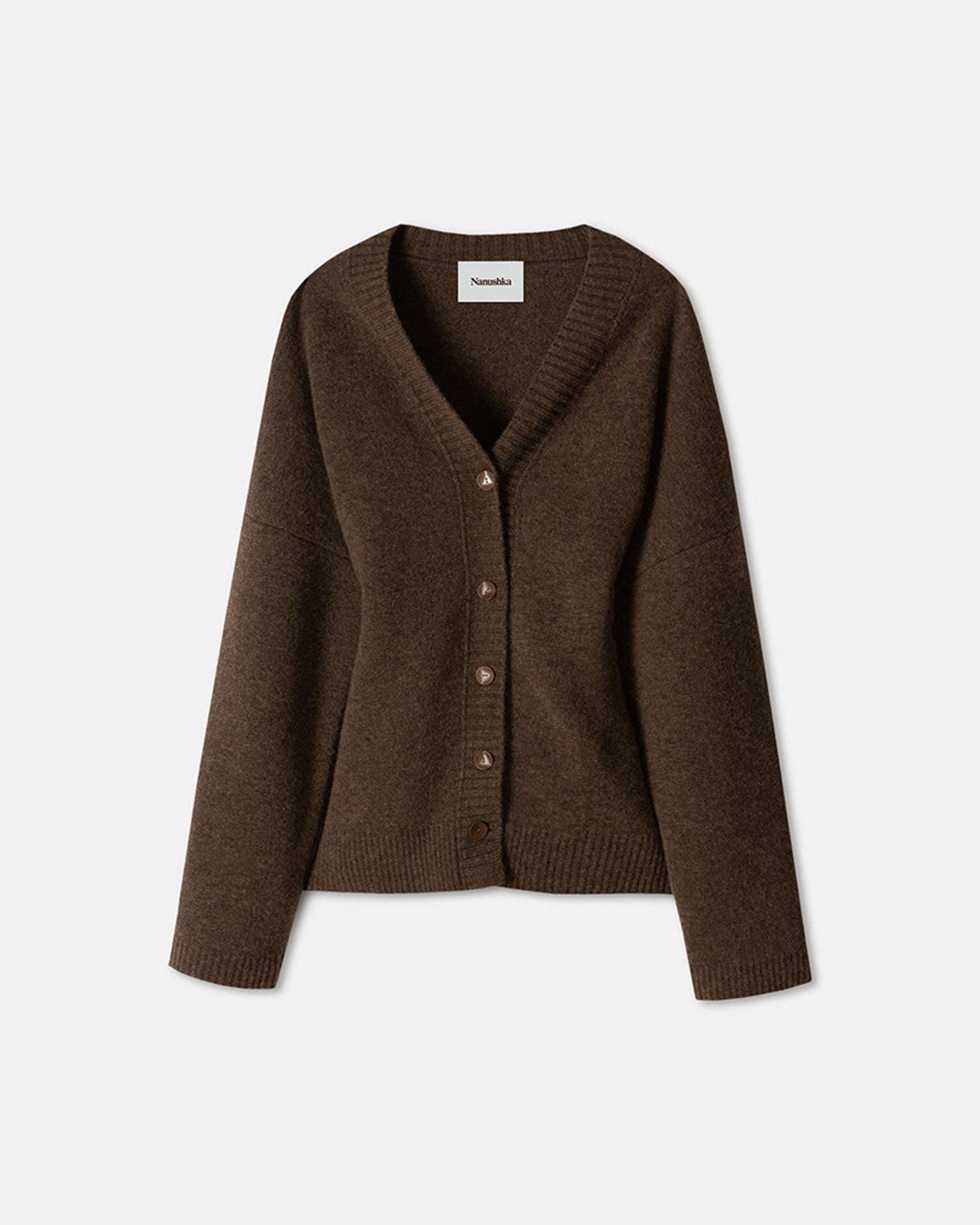 Fara Fluffy Knit Cardigan | Brown