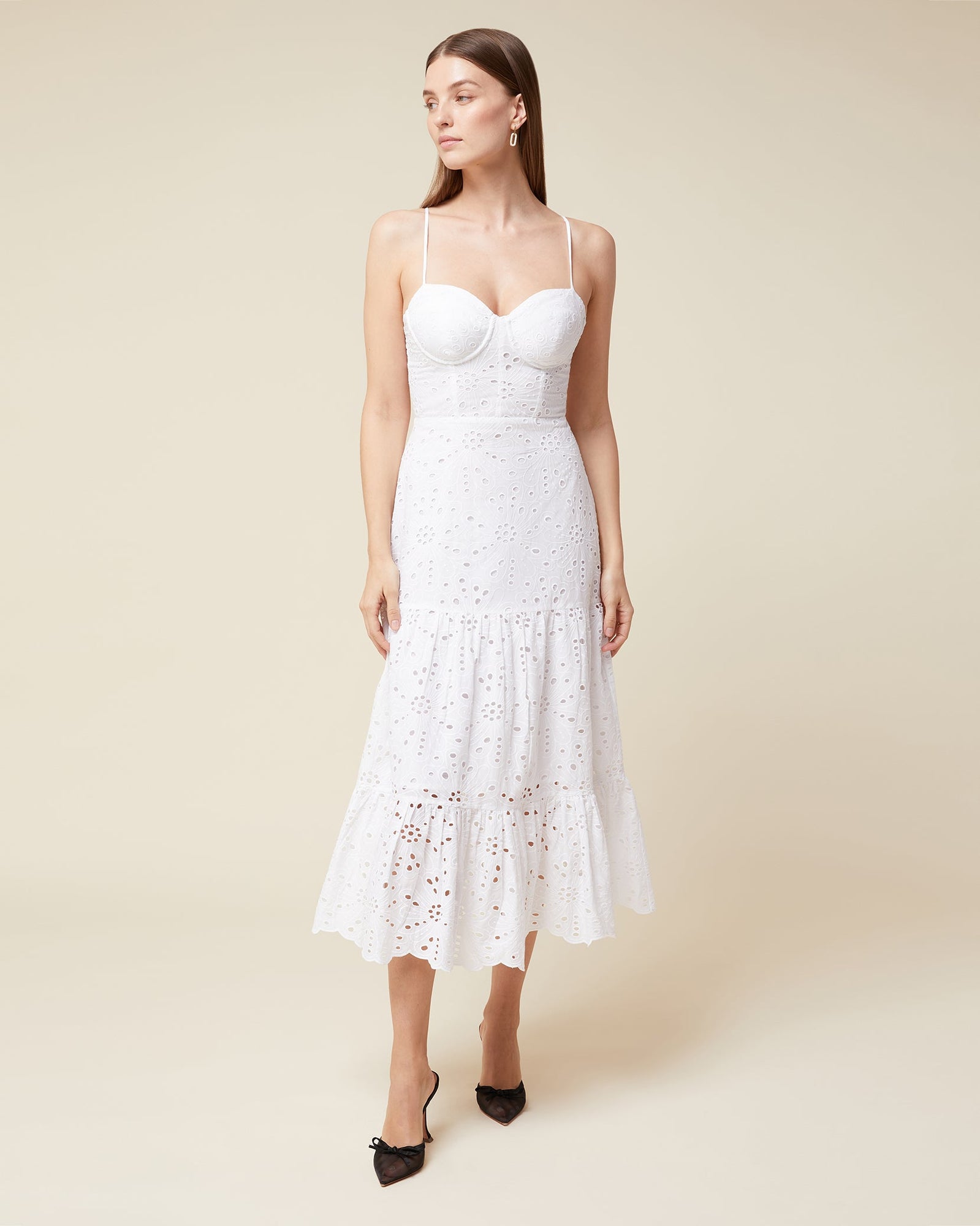 Eyelet Midi Dress | Classic White