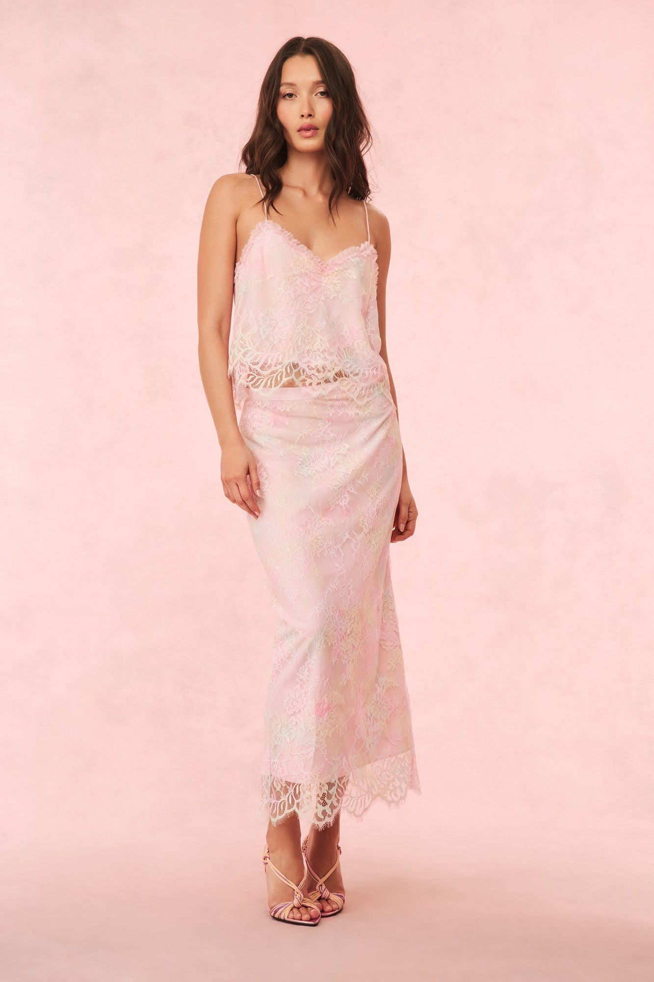 Ferni Tie-Dye Lace Cami Top | Rainbow Sprinkles