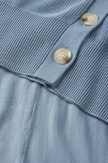 Fabric Detail of FINE GAUGE SWEATER CARDIGAN AND PANT - Faded Denim