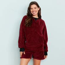 Sherpa Fleece Lounge Shorts | Cabernet/Black