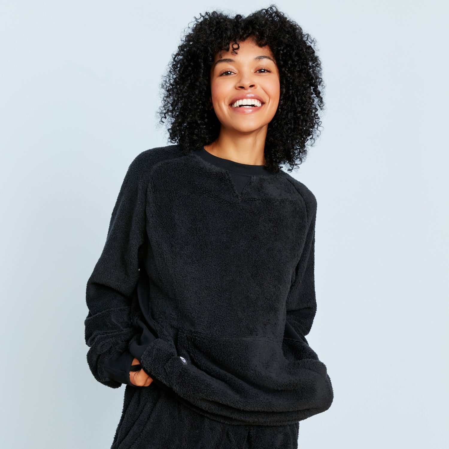 Sherpa Fleece Lounge Crew | Black
