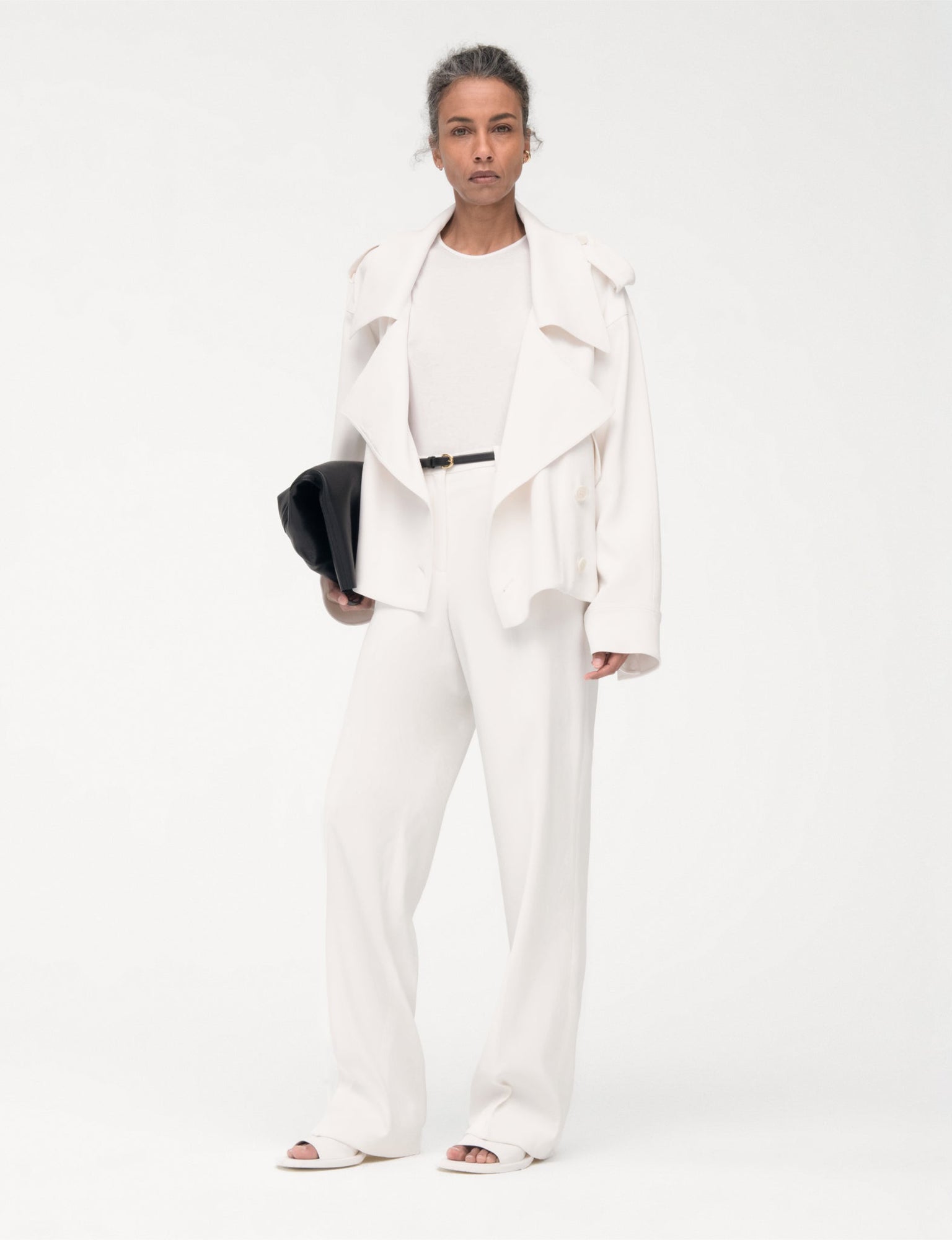 Women | Fluid Cropped Trench | Off White