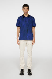 Men | Devon Jacquard Polo | Bridge Stack Blue