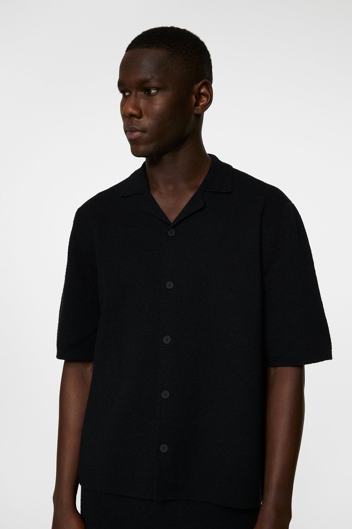 Men | Sal Knitted Boucle Shirt | Black
