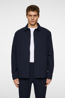 Men | Celian Seersucker Overshirt | JL Navy