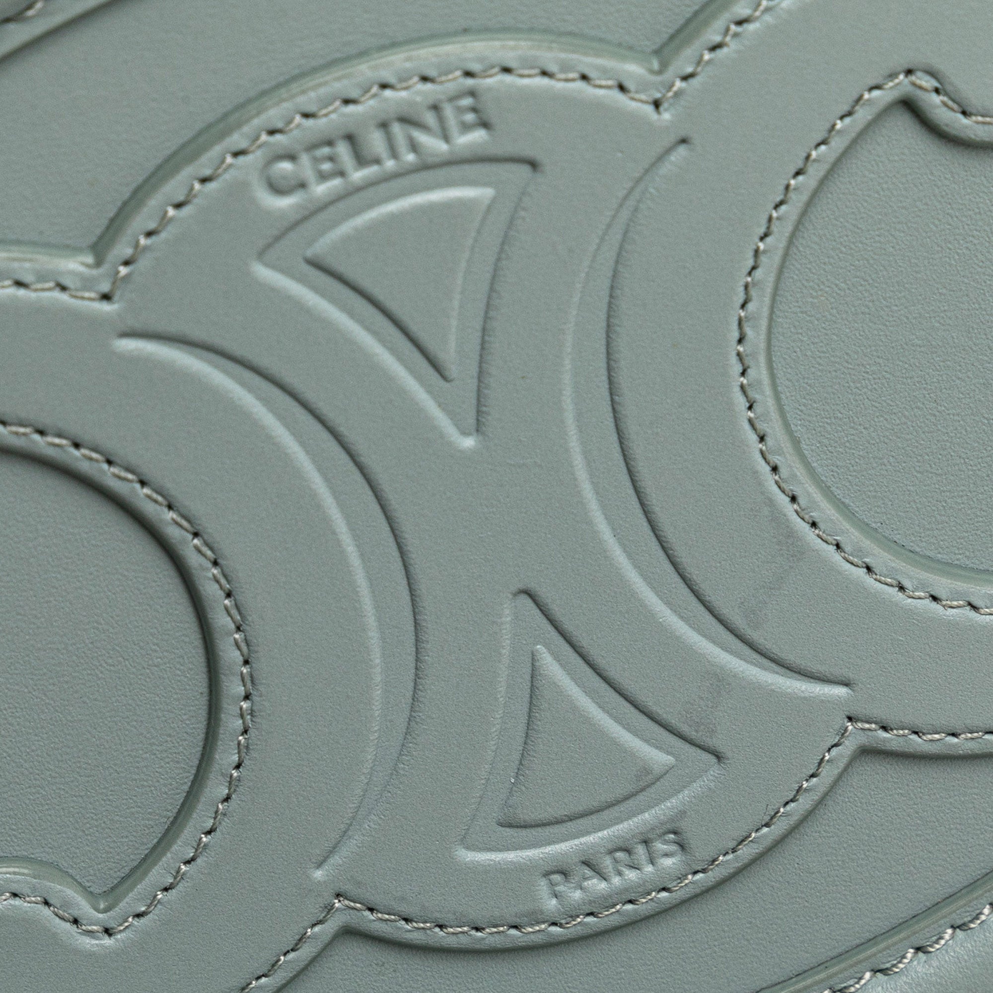 Celine | Pre-Owned Small Calfskin Cuir Triomphe Oval Crossbody | Blue/Light Blue