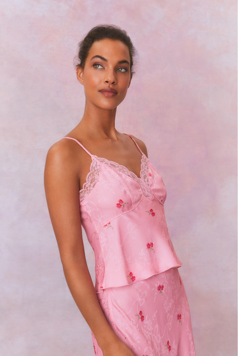 Womens | Fox Cami Top | Cherry Pink