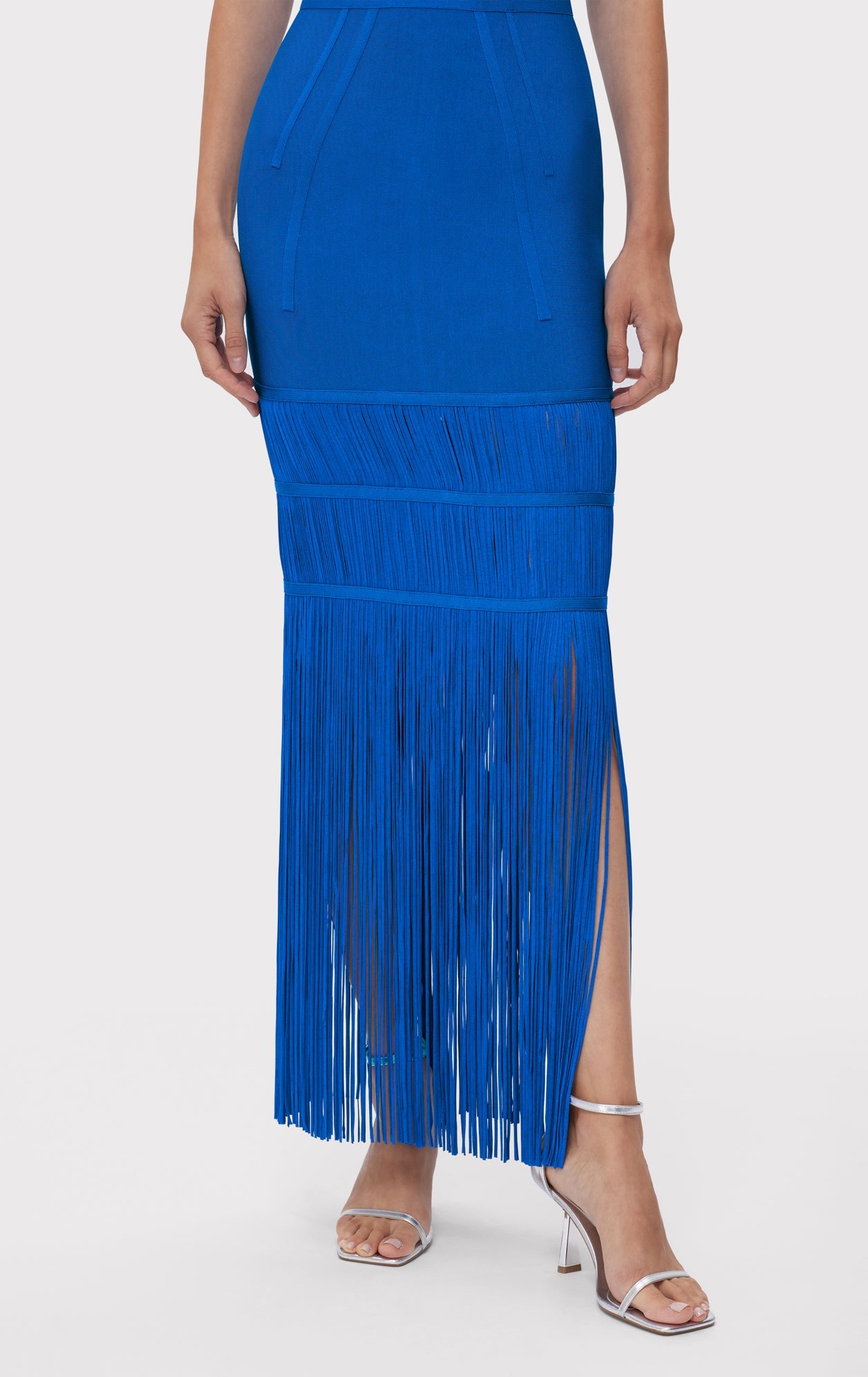 Sweetheart Fringe Gown | Bright Blue