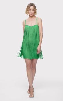 Fringe Sweetheart S/L Mini Dress | Kelly Green