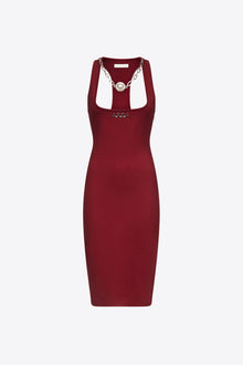 'AREA' Nameplate Tank Midi Dress | Burgundy