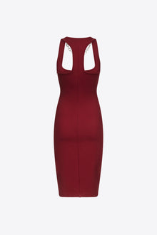 'AREA' Nameplate Tank Midi Dress | Burgundy