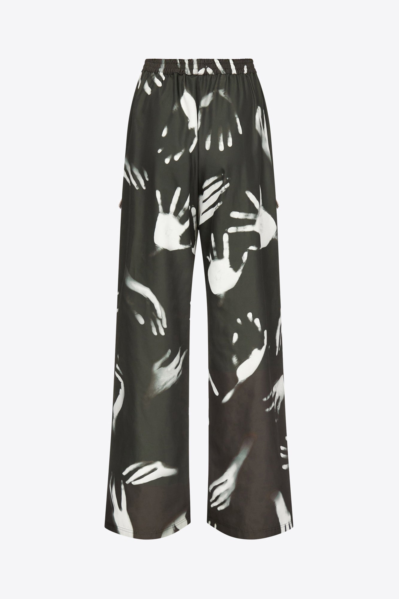 Handprint Slit Track Pant | Black/White