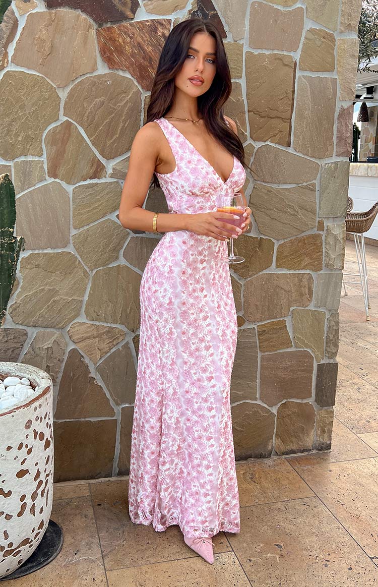 Farida Lace Maxi Dress | Pink