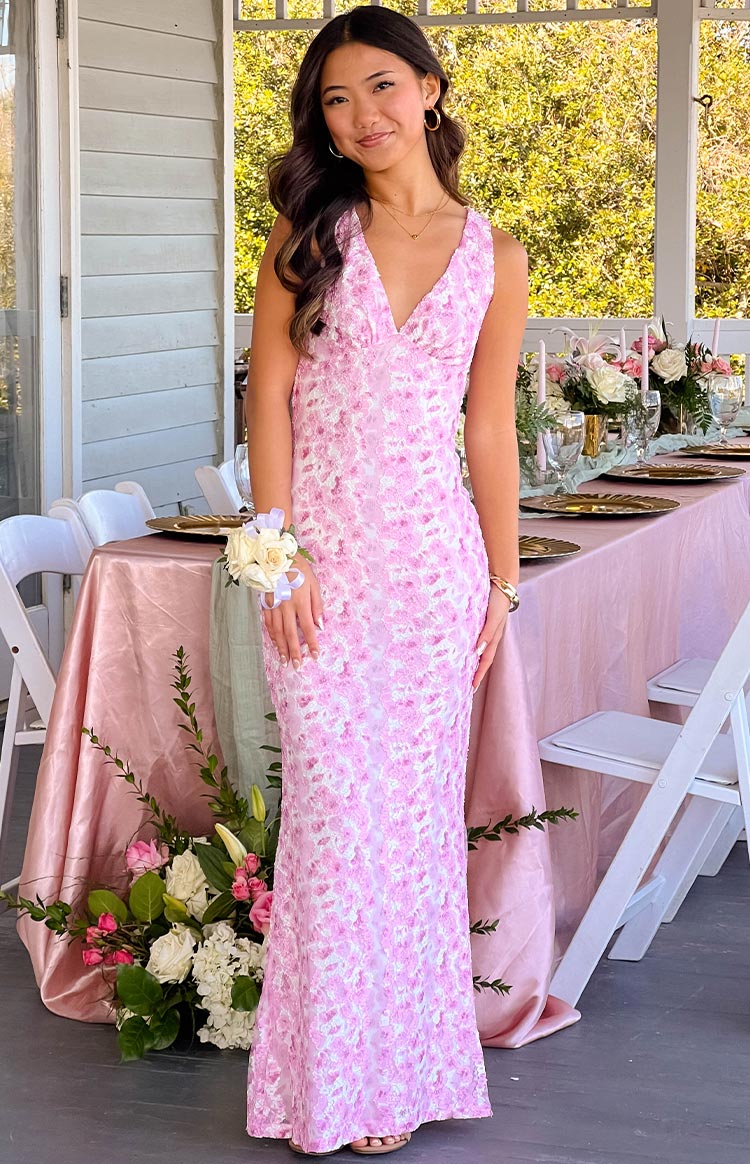 Farida Lace Maxi Dress | Pink