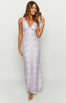 Farida Lace Maxi Dress | Purple