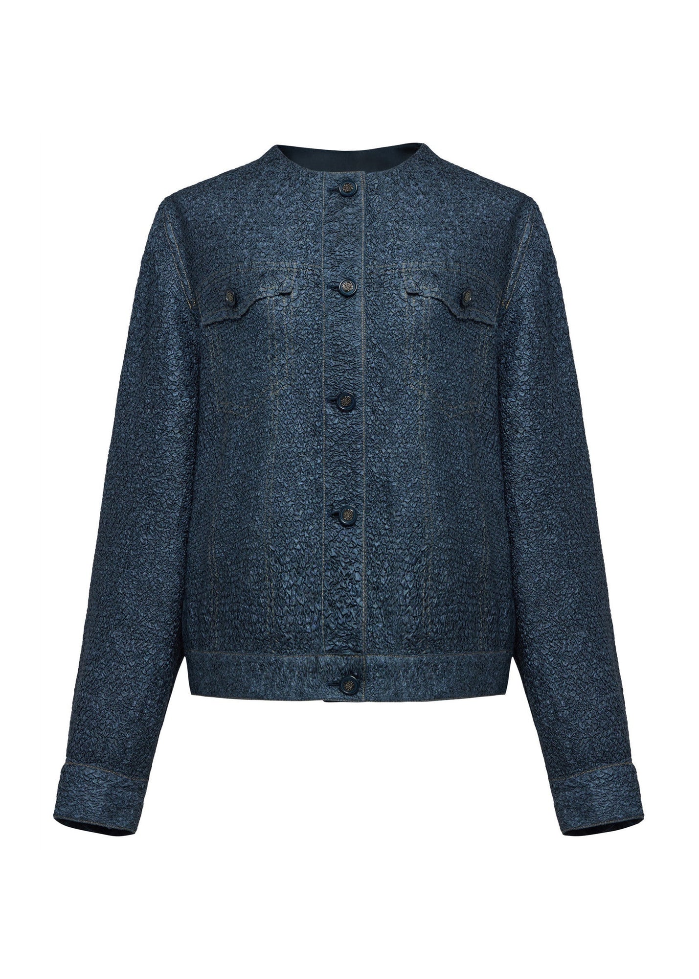 Faux Denim Jacket | Navy