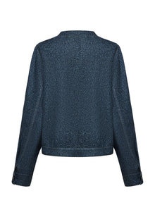 Faux Denim Jacket | Navy