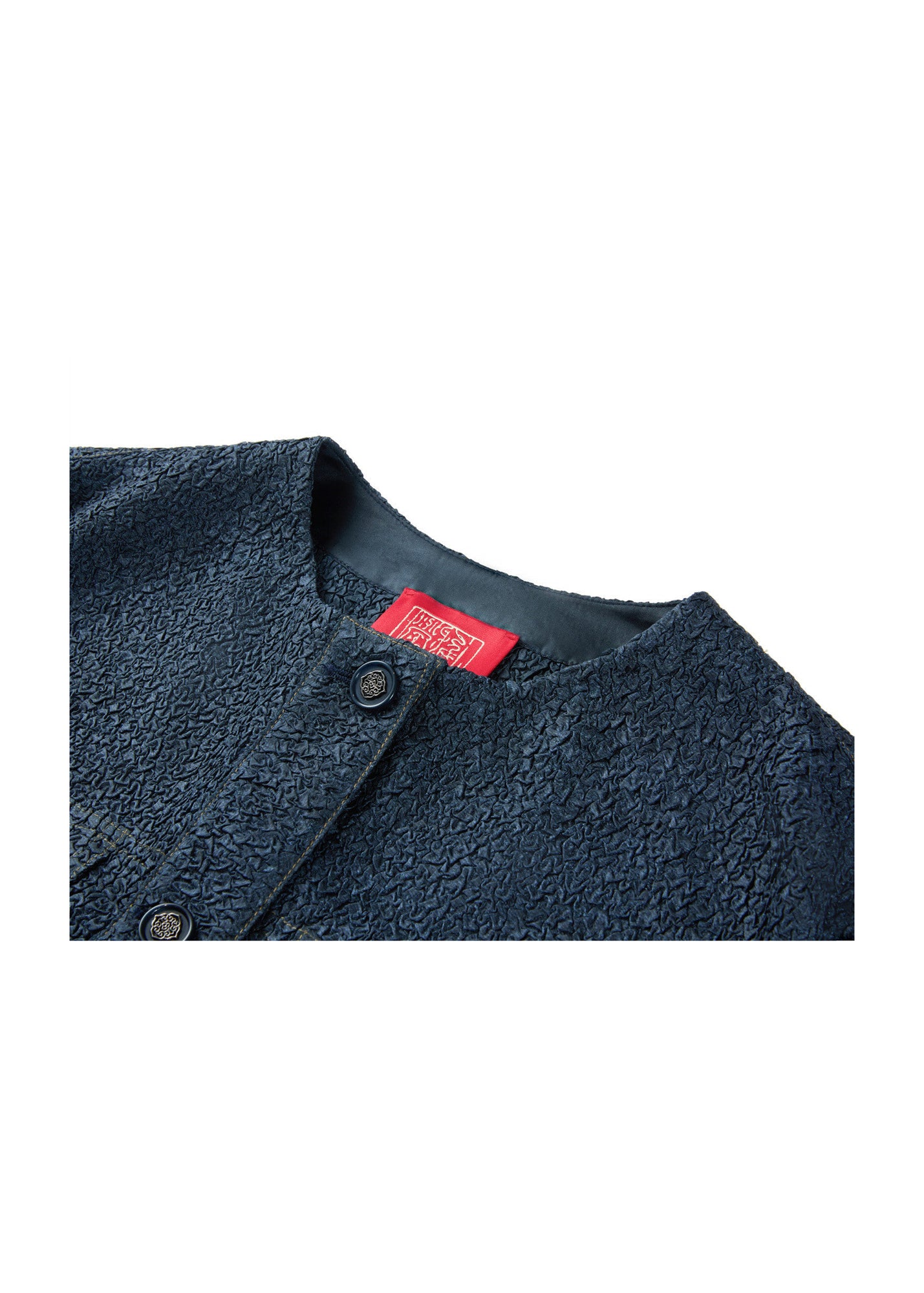 Faux Denim Jacket | Navy