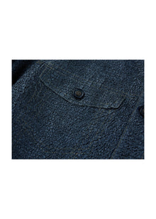 Faux Denim Jacket | Navy
