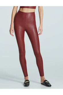 Faux Leather Legging | Garnet