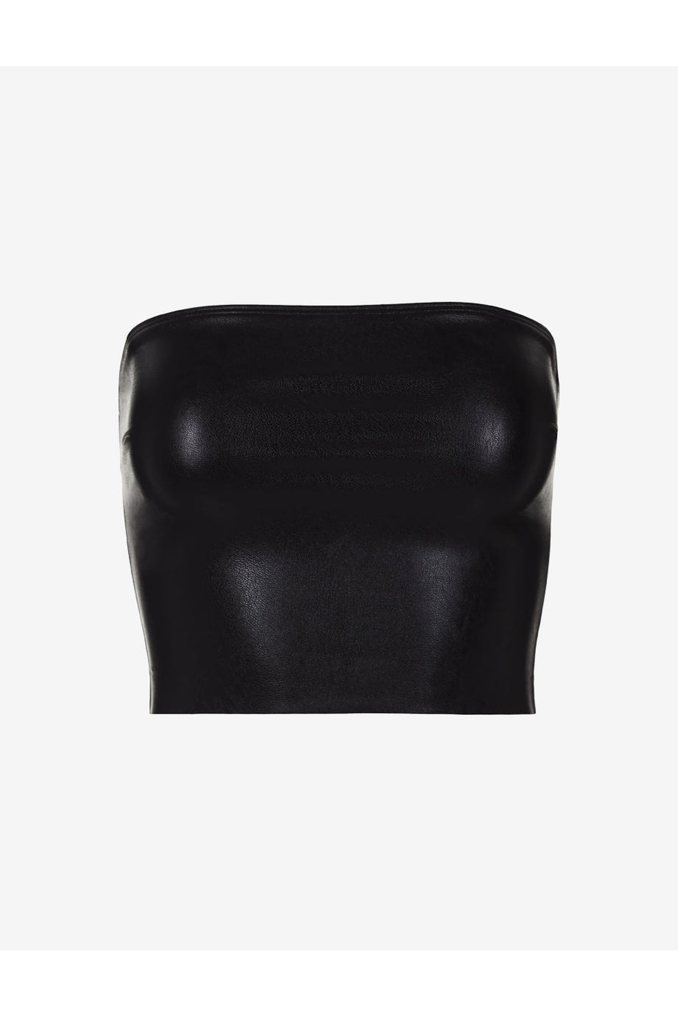 Faux Leather Tube Top | Black