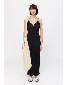 Faye | Rib Maxi Dress | Black