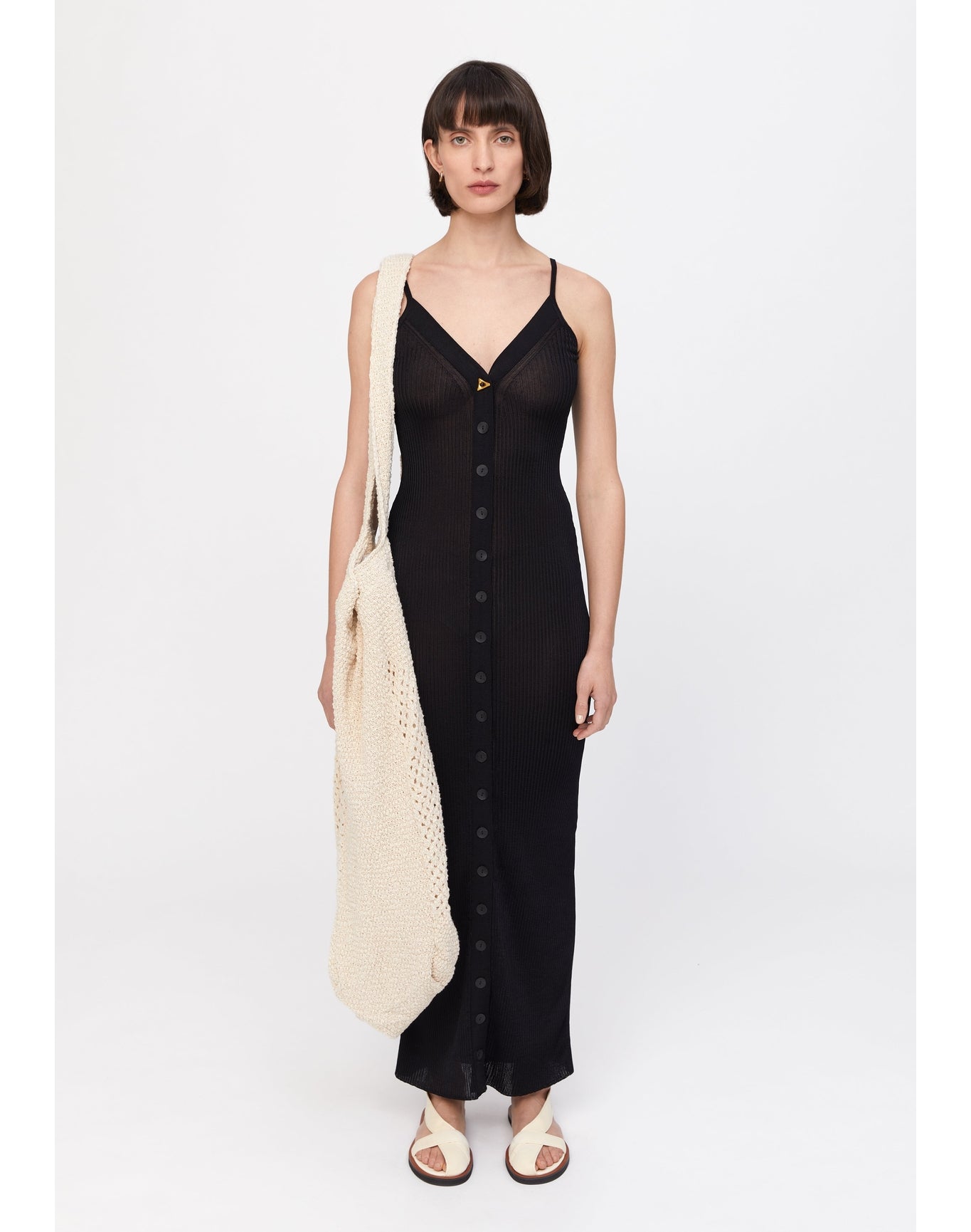 Faye | Rib Maxi Dress | Black