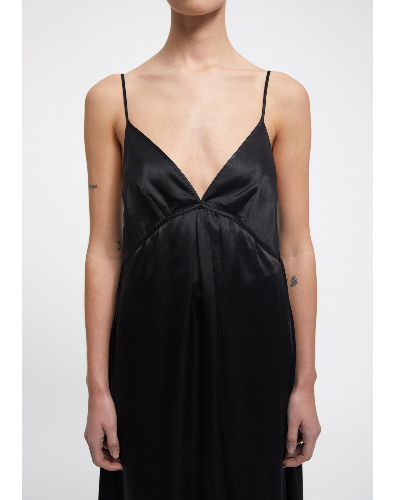 Felicita | Satin A-Line Maxi Dress | Black