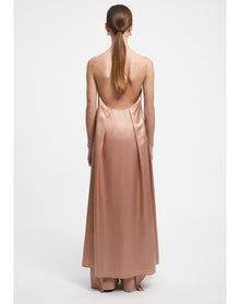 Felicita | Satin A-Line Maxi Dress | Pale Rose
