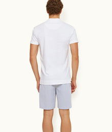 Felix Cotton Resort Collar Textured Cotton Polo Shirt | White