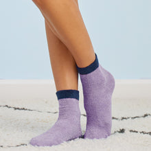 Cozy Fleece Lounge Socks with Silicone Grips | Lavender