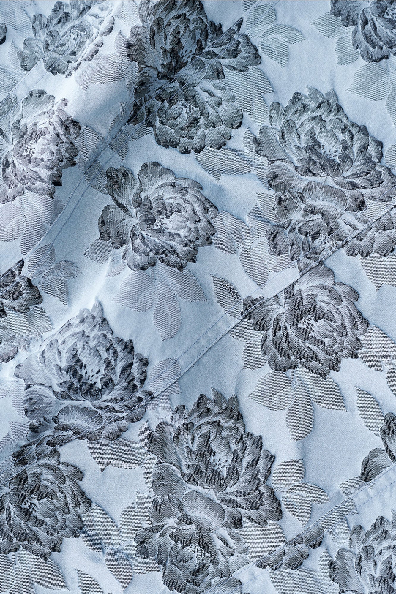 Floral Jacquard A Line Mini Dress | Illusion Blue