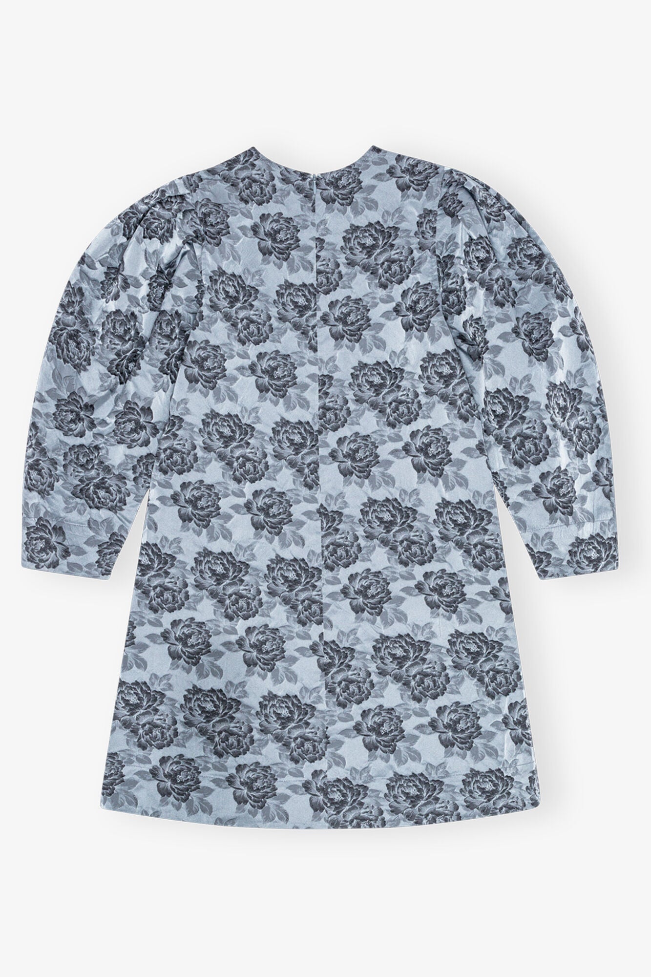 Floral Jacquard A Line Mini Dress | Illusion Blue