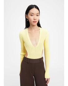 Freya | Cut-Out Bodysuit | Yellow