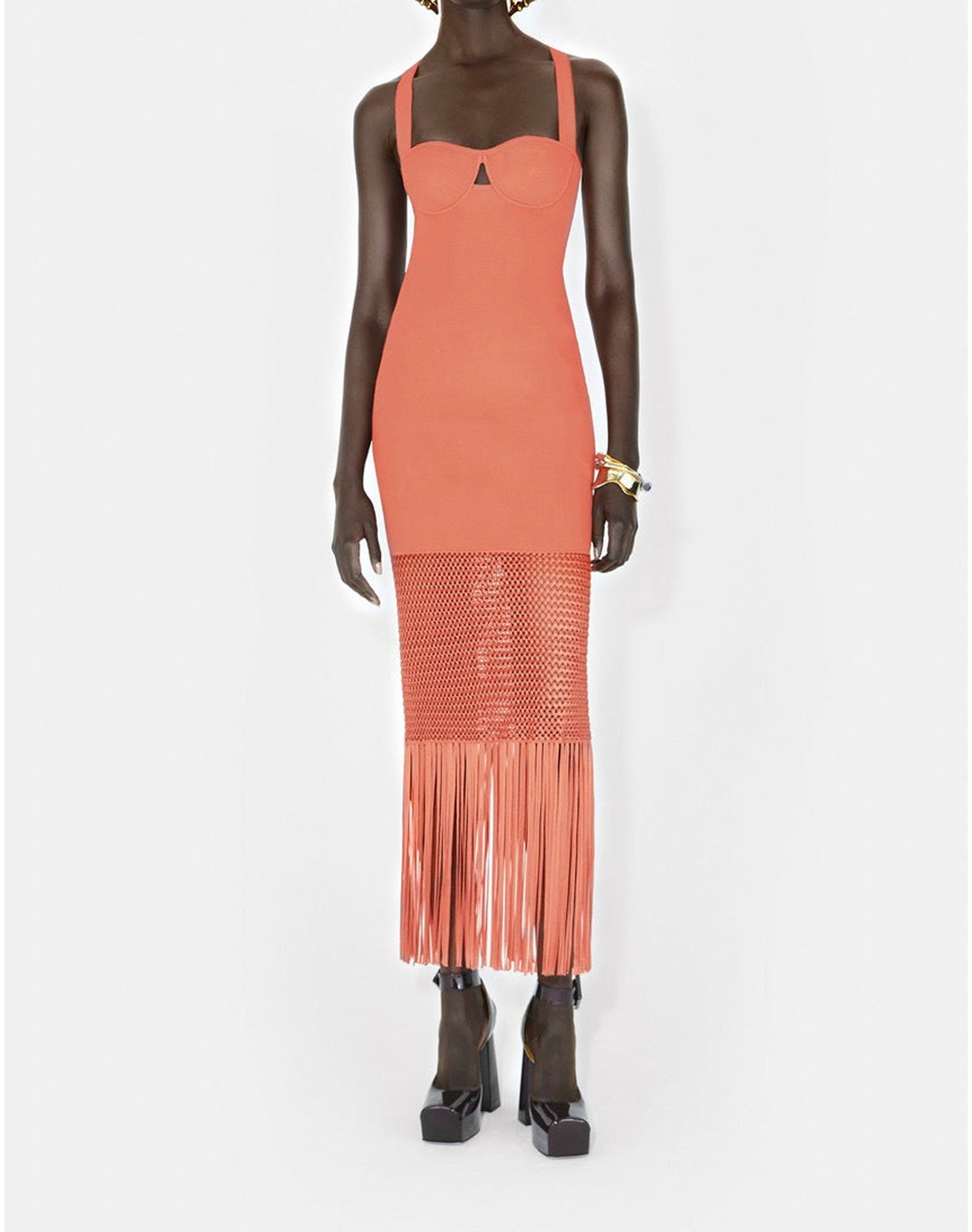 Fringe Diana Dress | Coral