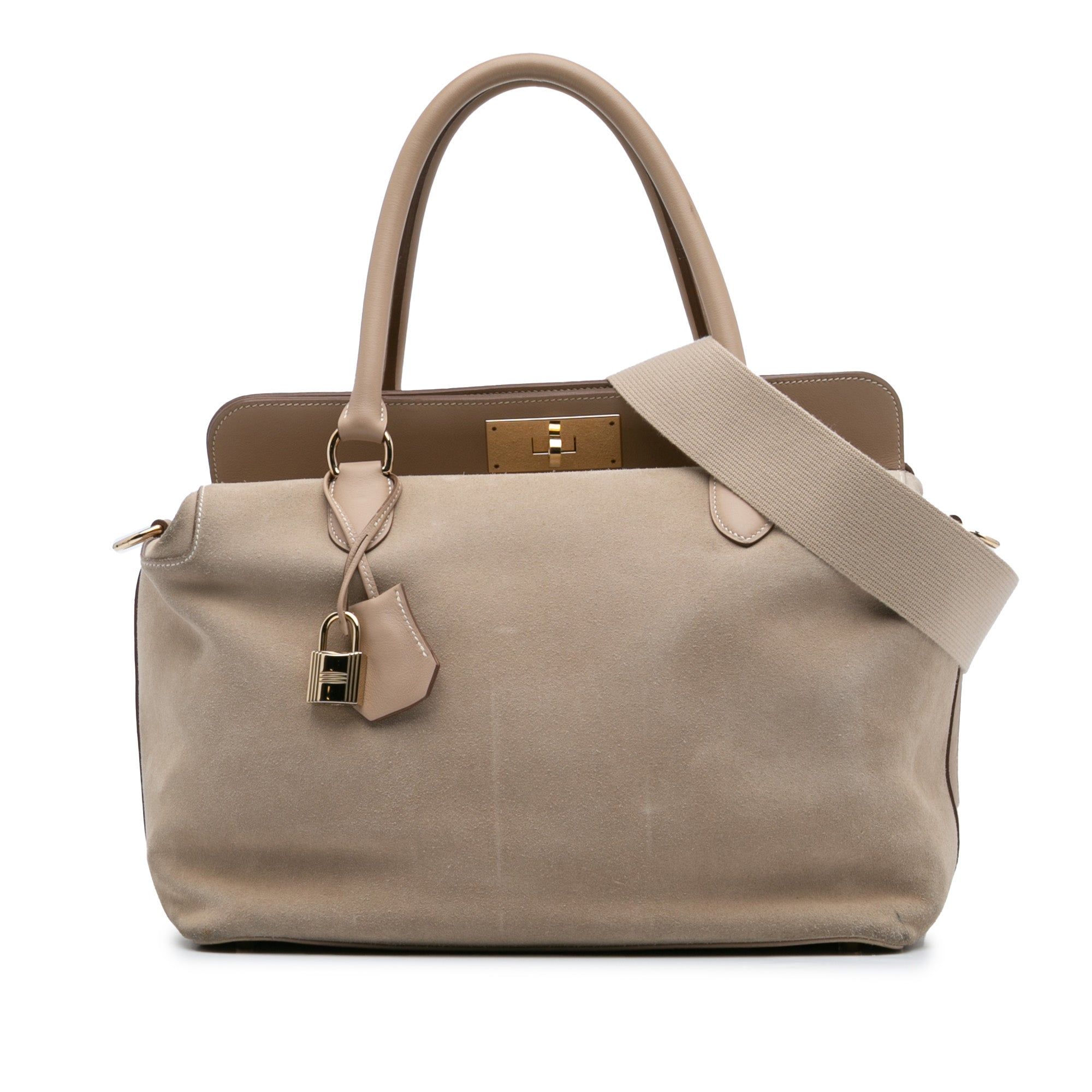 Hermes | Pre-Owned Veau Grizzly and Swift Toolbox 33 | Brown/Beige