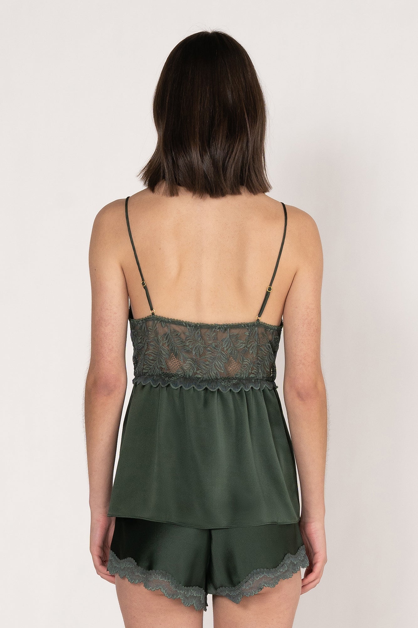 Stretch Lace Cami in Ivy from Ginia Sleep