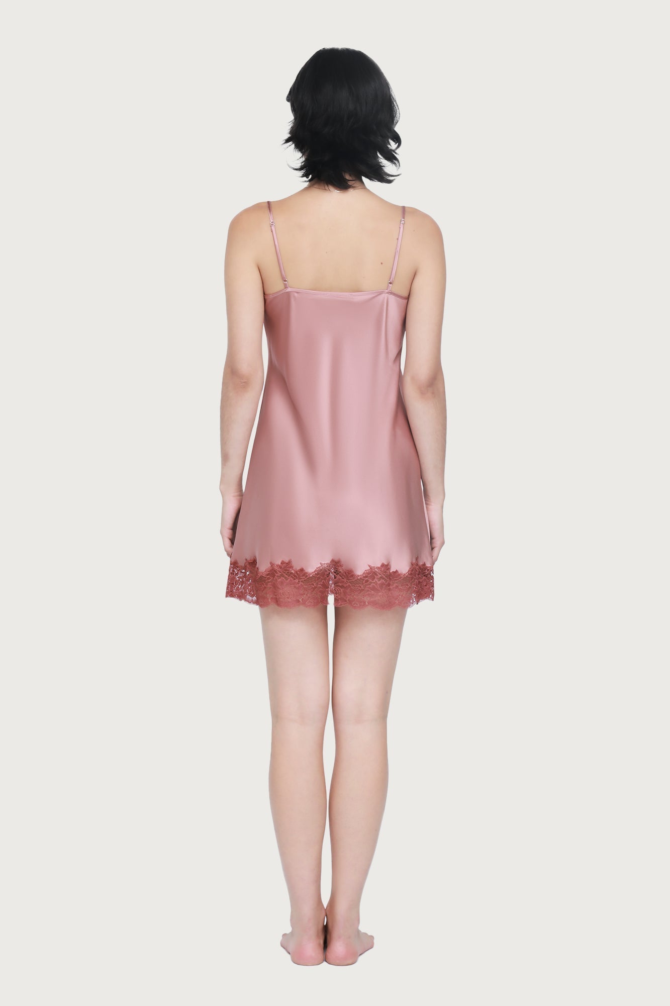 Silk Lace Chemise by Ginia in Mauve