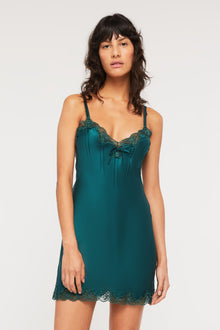 Silk Pintuck Chemise | Emerald