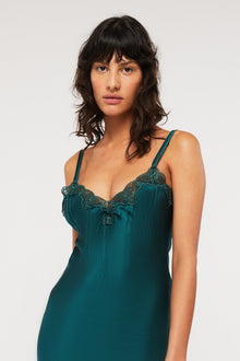 Silk Pintuck Chemise | Emerald