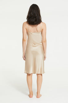 GINIA Silk Midi Slip in Mink - 100% 19mm Silk Grade 6A