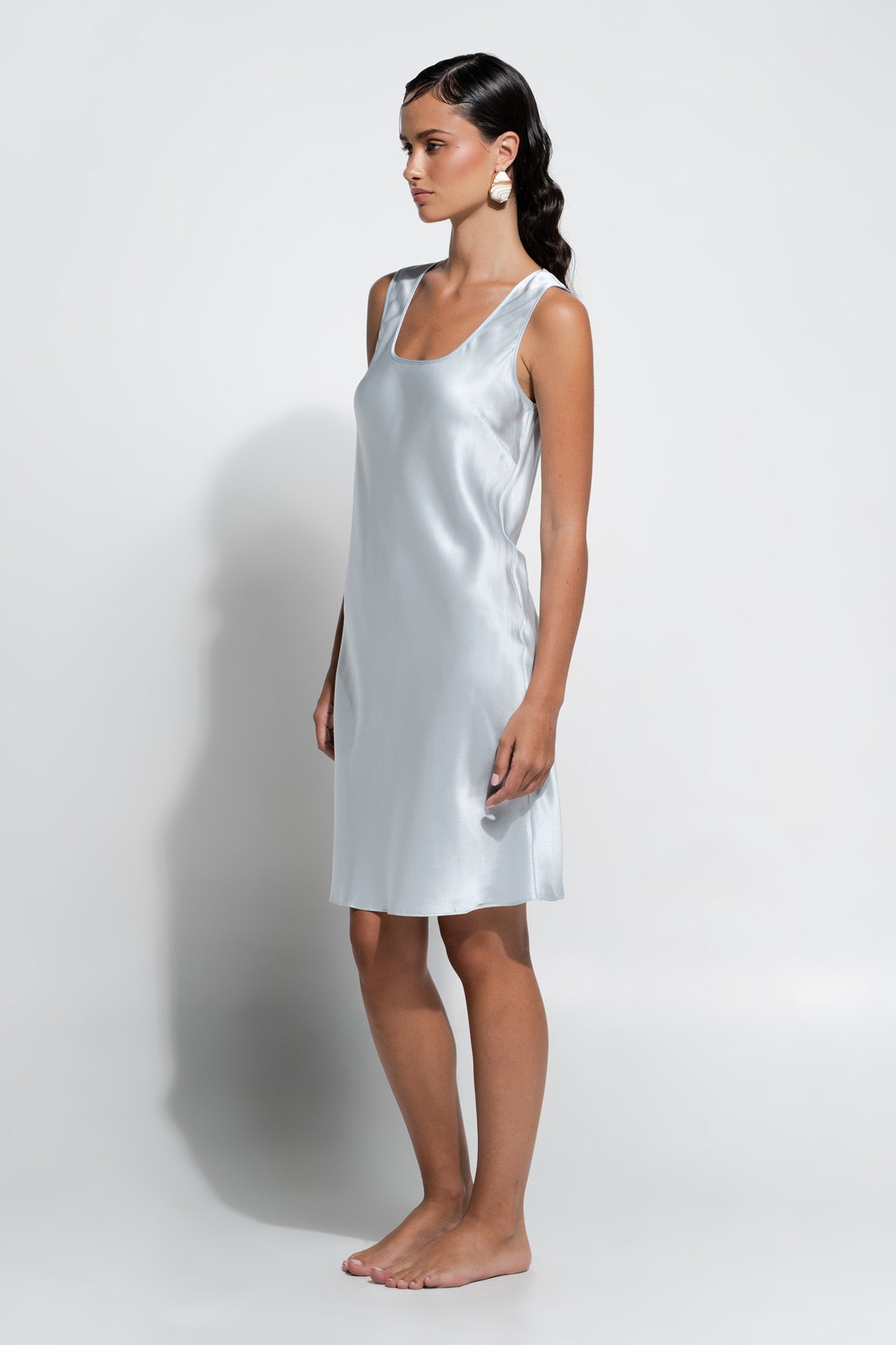 Silk Singlet Slip | Sky Blue