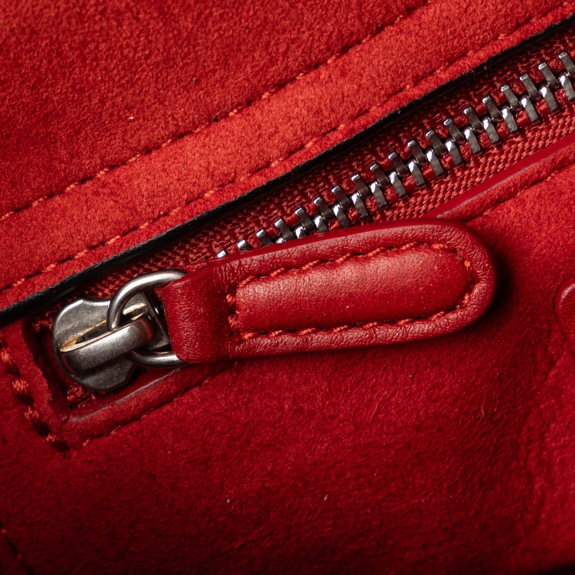 Dior | Pre-Owned Mini Embossed Calfskin Cannage Studded Flower Lady | Red