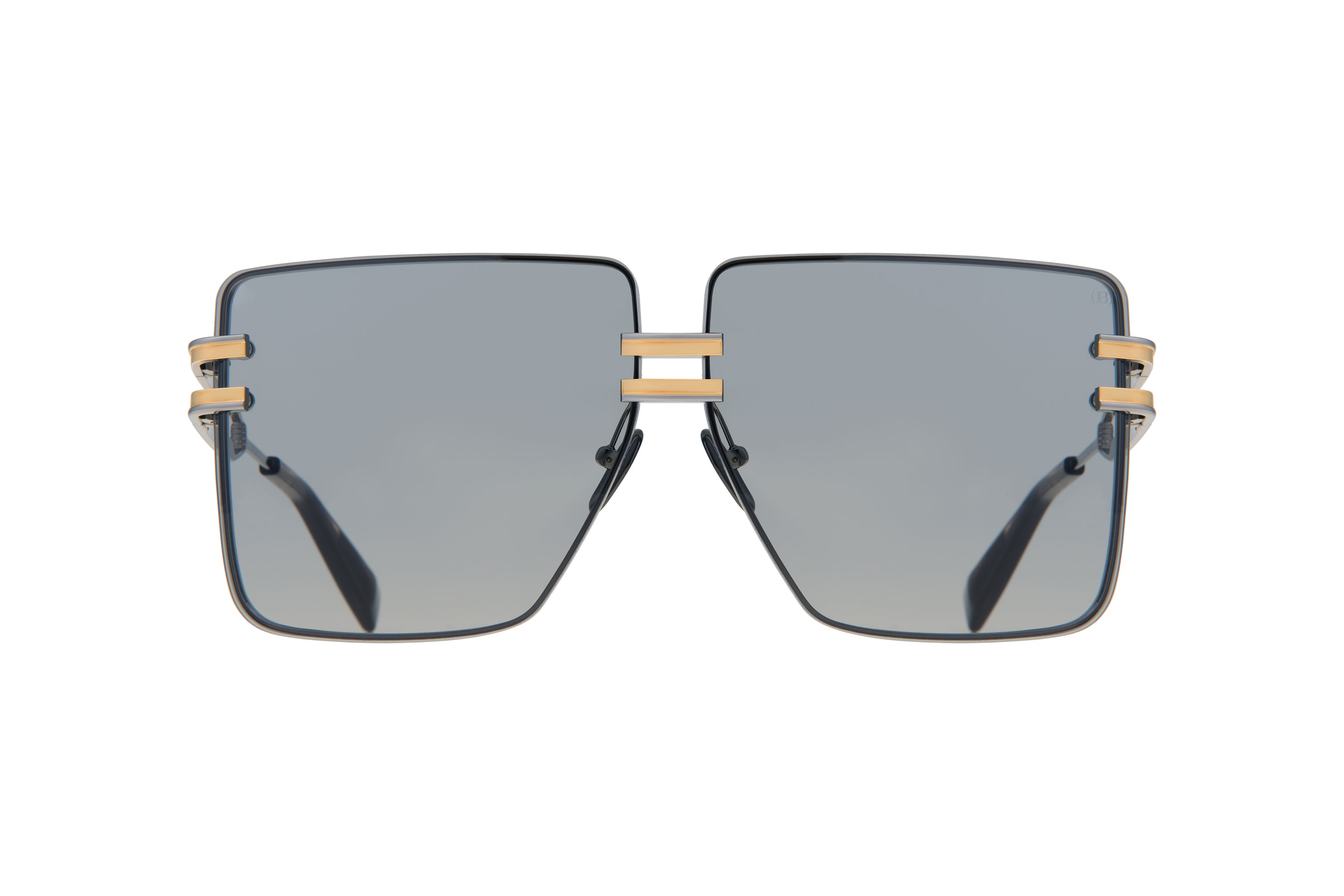 Womens | Gendarme Sunglass | Black Palladium - Gold - Dark Brown Swirl | Medium Grey