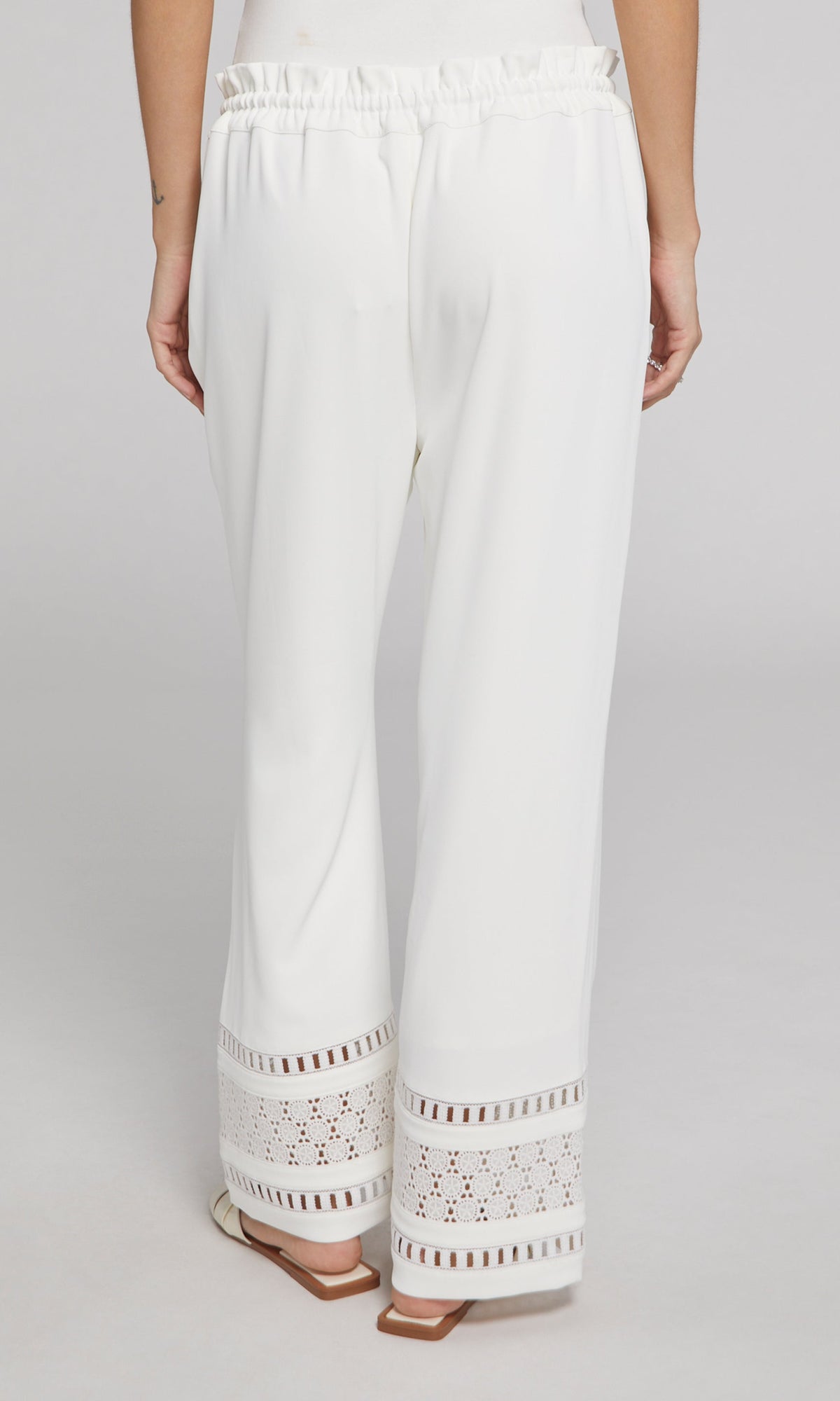 Rosa Lace Combo Pant | White