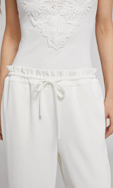 Rosa Lace Combo Pant | White