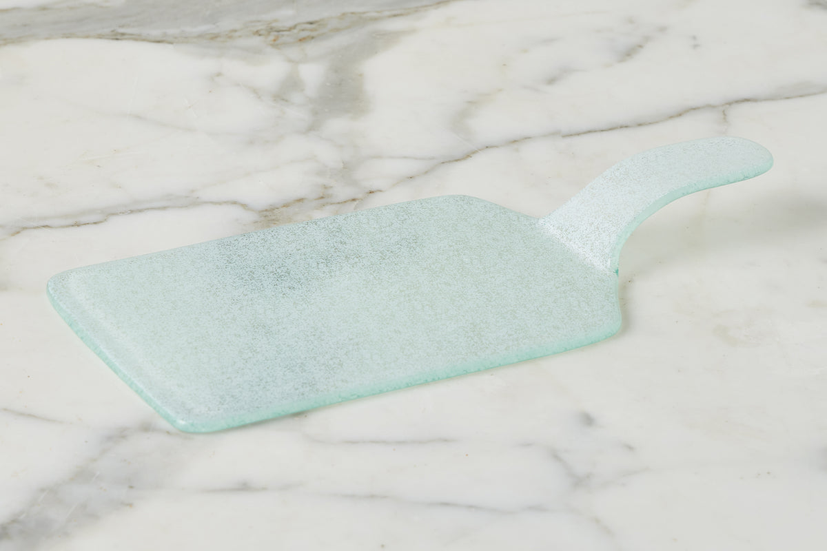 Mini Glass Rectangle Cheese Trays | White | Set of 4