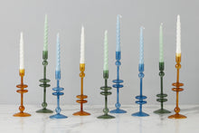 Glass Candlestick | Sapphire | Small | Set of 2