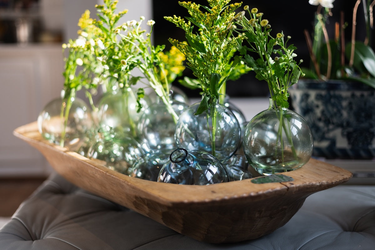 Glass Sphere Bud Vase | Denim Blue